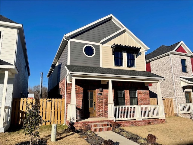 view of front of property with a porch