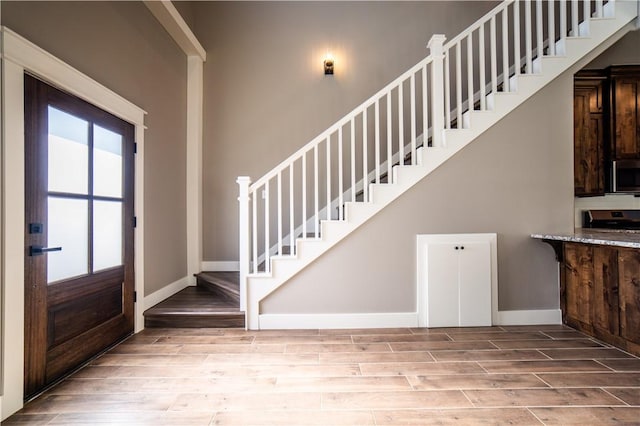 entrance foyer featuring light hardwood / wood-style floors