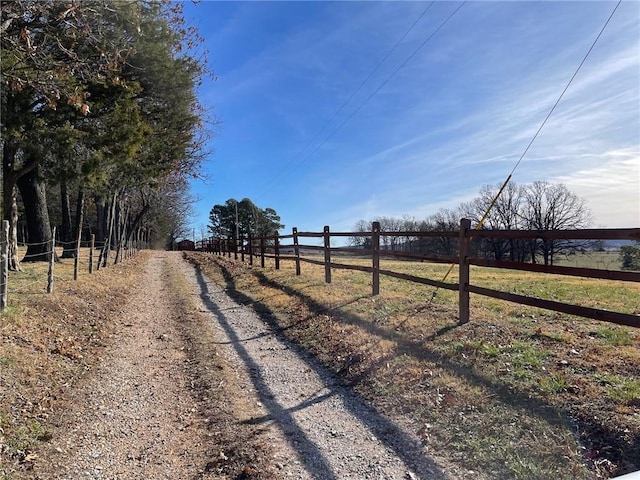 view of street with a rural view