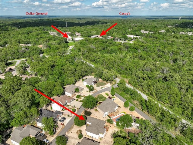 3 Barrhead Ln, Bella Vista, AR 72715 - drone / aerial view featuring a forest view and a residential view