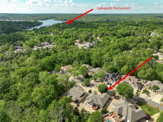 3 Barrhead Ln, Bella Vista, AR 72715 - drone / aerial view featuring a water view and a forest view