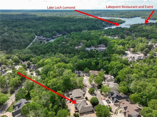 3 Barrhead Ln, Bella Vista, AR 72715 - aerial view with a water view, a forest view, and a residential view