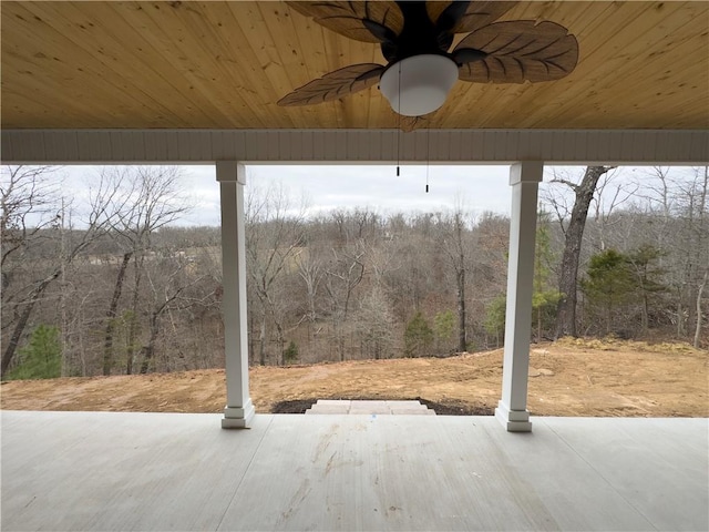 view of patio / terrace featuring ceiling fan