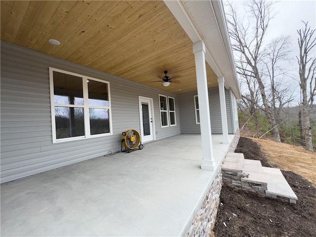 view of patio / terrace with ceiling fan