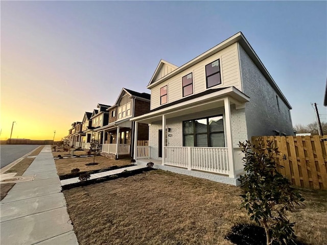 view of front of property featuring a porch