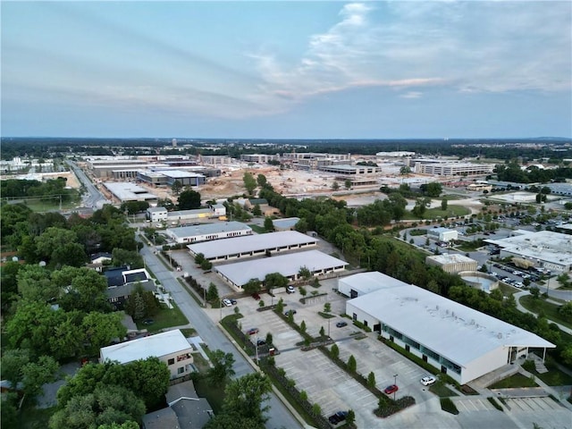 bird's eye view with a city view