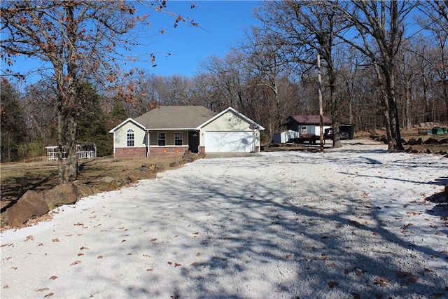 view of front facade with a garage