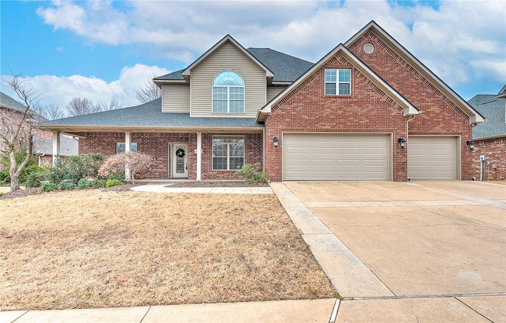 view of front of home with a garage