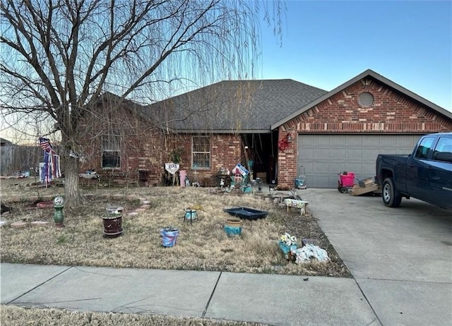 single story home featuring a garage