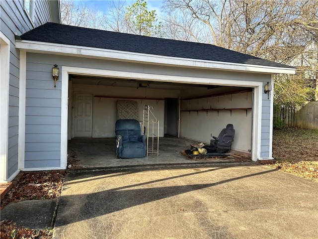 view of garage