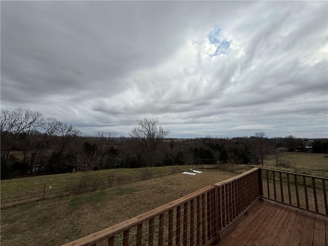 deck with a rural view