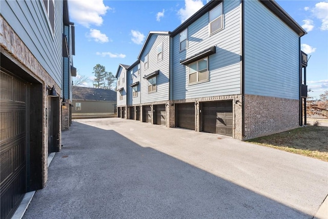 exterior space featuring a garage