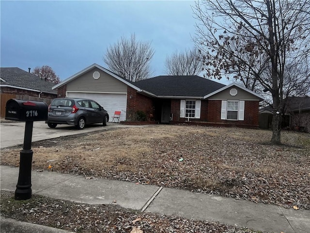 view of front of house with a garage