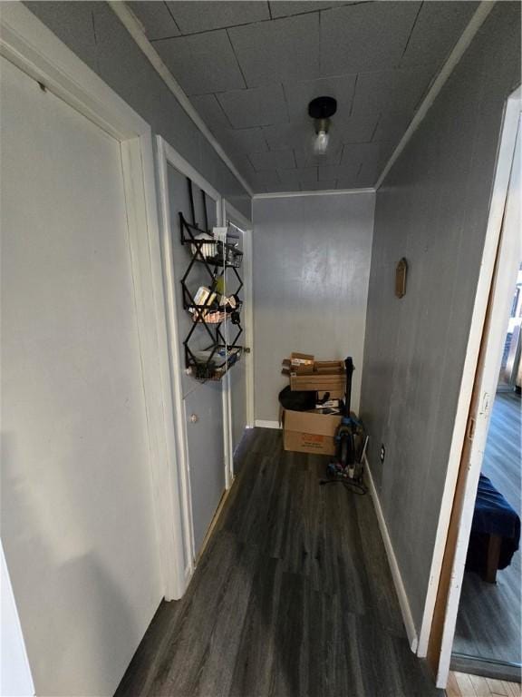 hallway featuring dark hardwood / wood-style floors