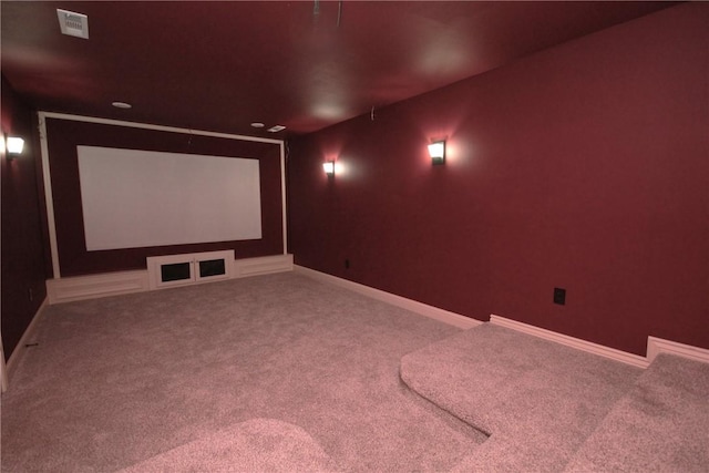 view of carpeted home theater