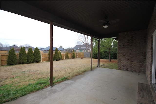 view of patio / terrace with ceiling fan