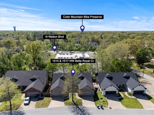 1515/1517 Belle Royal Ct, Bentonville, AR 72712 - aerial view of a forest