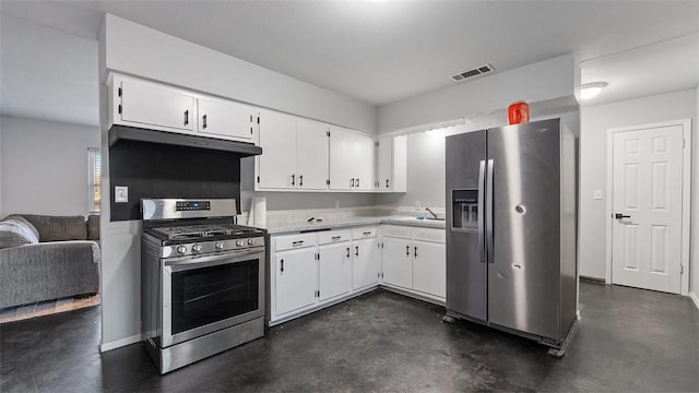 kitchen featuring sink, white cabinetry, and appliances with stainless steel finishes