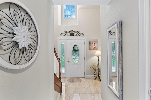 view of tiled entrance foyer