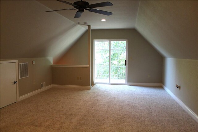 635 Ranchview Rd, Ridgedale, MO 65739 - bonus room featuring carpet floors, vaulted ceiling, and ceiling fan