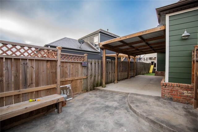 view of patio with a carport