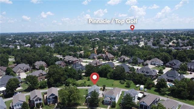 drone / aerial view with a residential view