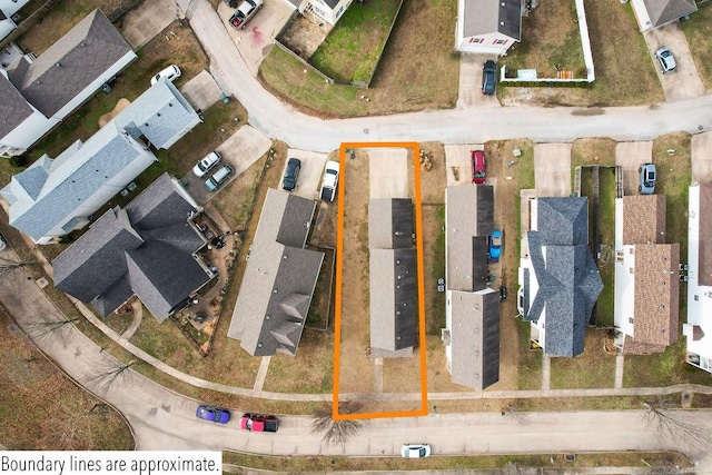 bird's eye view with a residential view