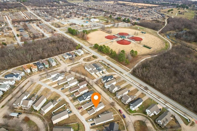 bird's eye view featuring a residential view