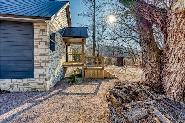 view of yard featuring a deck