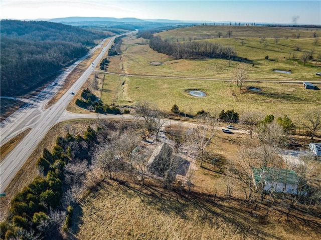 bird's eye view featuring a rural view