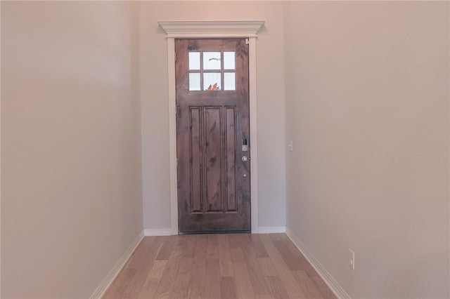 entryway with light wood-type flooring