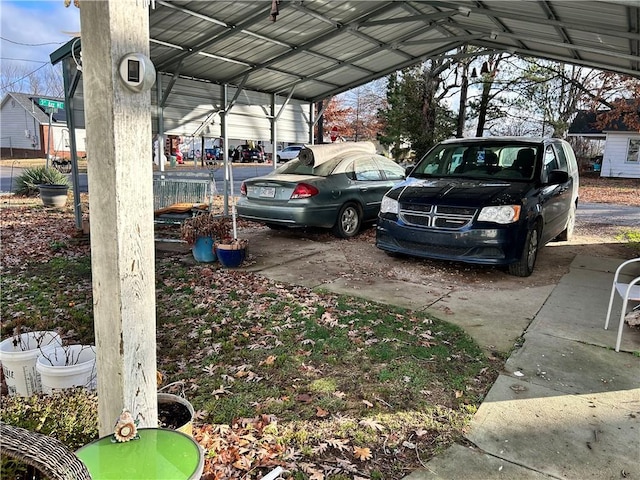 view of car parking with a carport