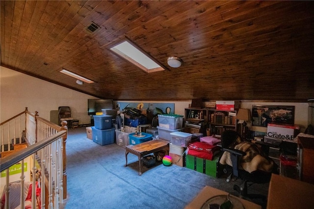 interior space with a skylight