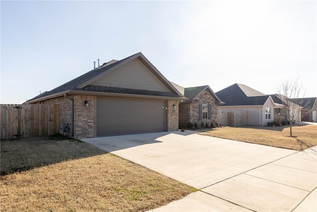 single story home with a garage