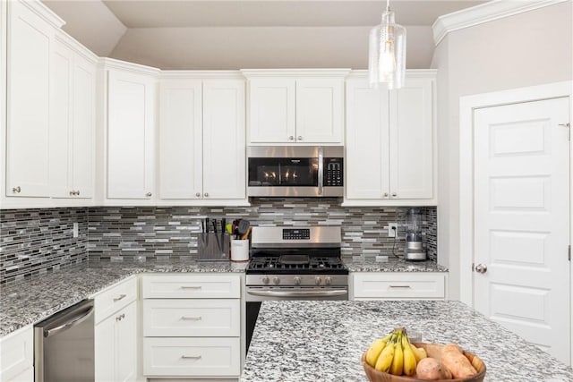 kitchen featuring white cabinets and appliances with stainless steel finishes