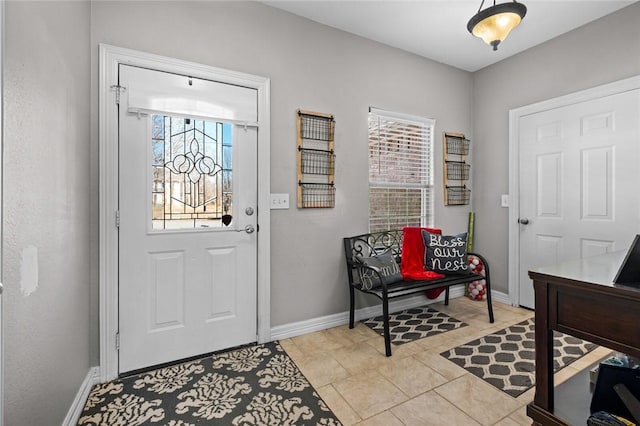 view of tiled foyer entrance