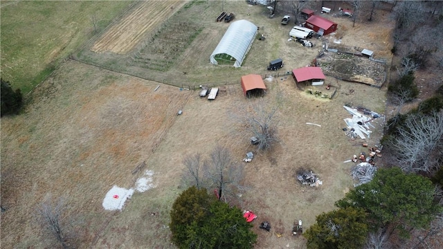 aerial view with a rural view