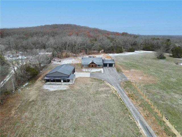 bird's eye view with a rural view