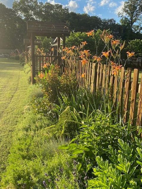 view of yard featuring fence