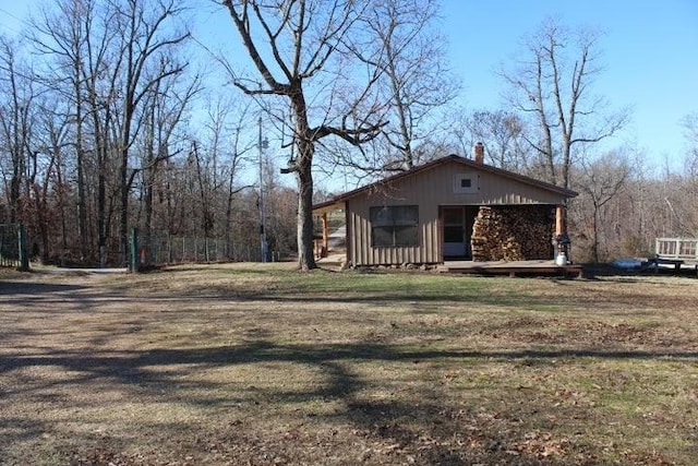 view of home's exterior featuring a yard