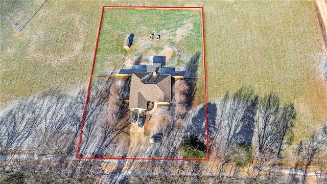 aerial view with a rural view