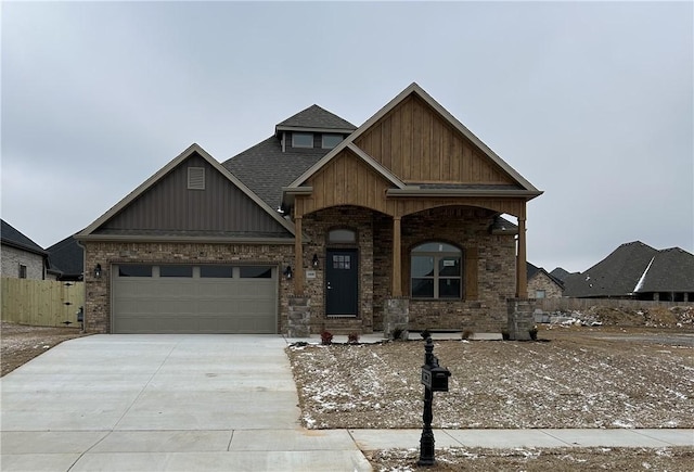 view of front facade with a garage