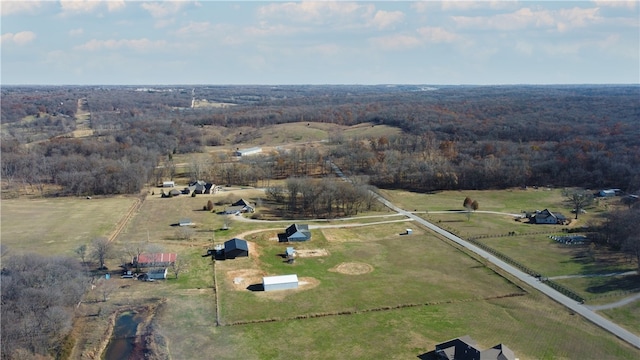 drone / aerial view featuring a rural view