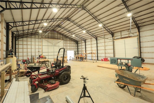 garage featuring metal wall