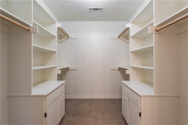 walk in closet featuring carpet