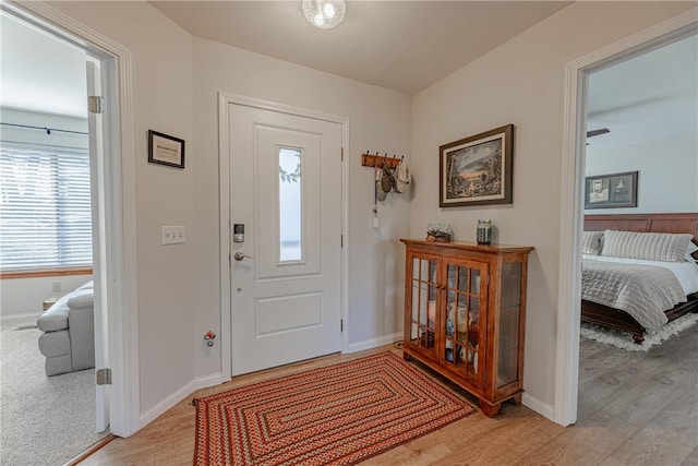 foyer featuring light wood-type flooring