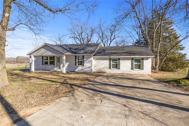 view of single story home