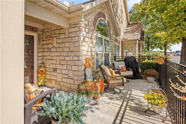 view of patio / terrace featuring a grill