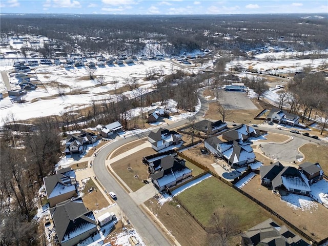 view of snowy aerial view