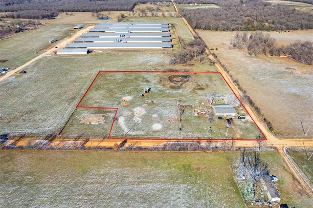 aerial view with a rural view